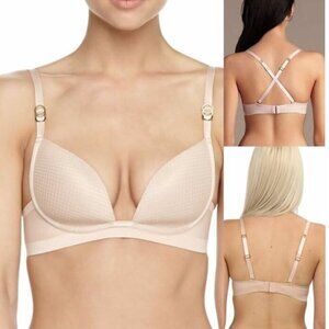 Stella McCartney Mesh Supernatural bra no-wire deep V plunging Bra